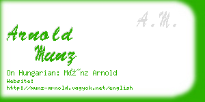 arnold munz business card
